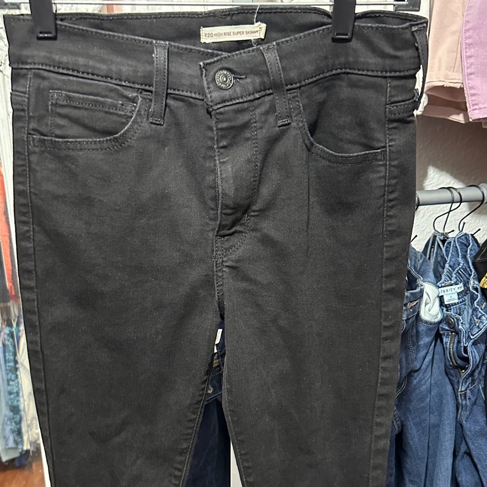 Levi’s 720 High Rise Super Skinny Black Denim Jeans